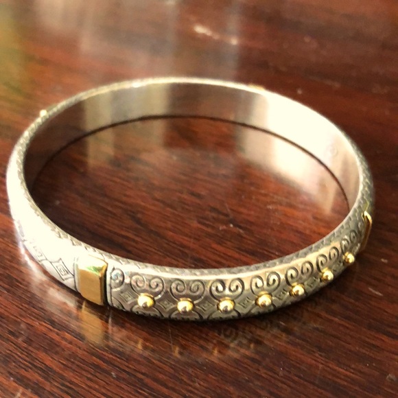 Brighton Two tone studded Bangle Bracelet - Picture 1 of 11